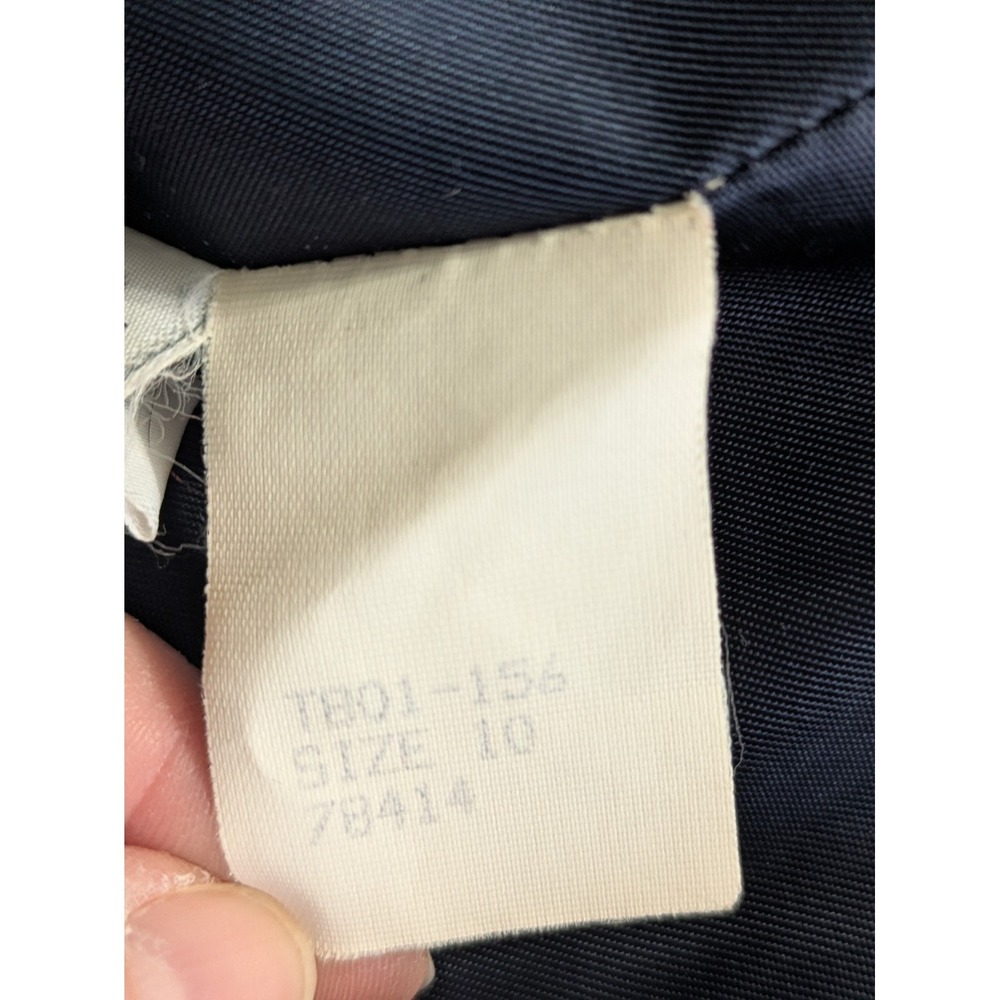 Pendleton Women's Coat Vintage 100% Virgin Wool Navy Blue Trench Size 10 Preppy - Picture 4 of 16